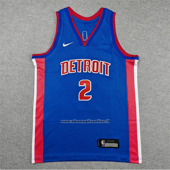 Maglia Bambino Detroit Pistons Cade Cunningham No 2 Icon 2025-26 Blu